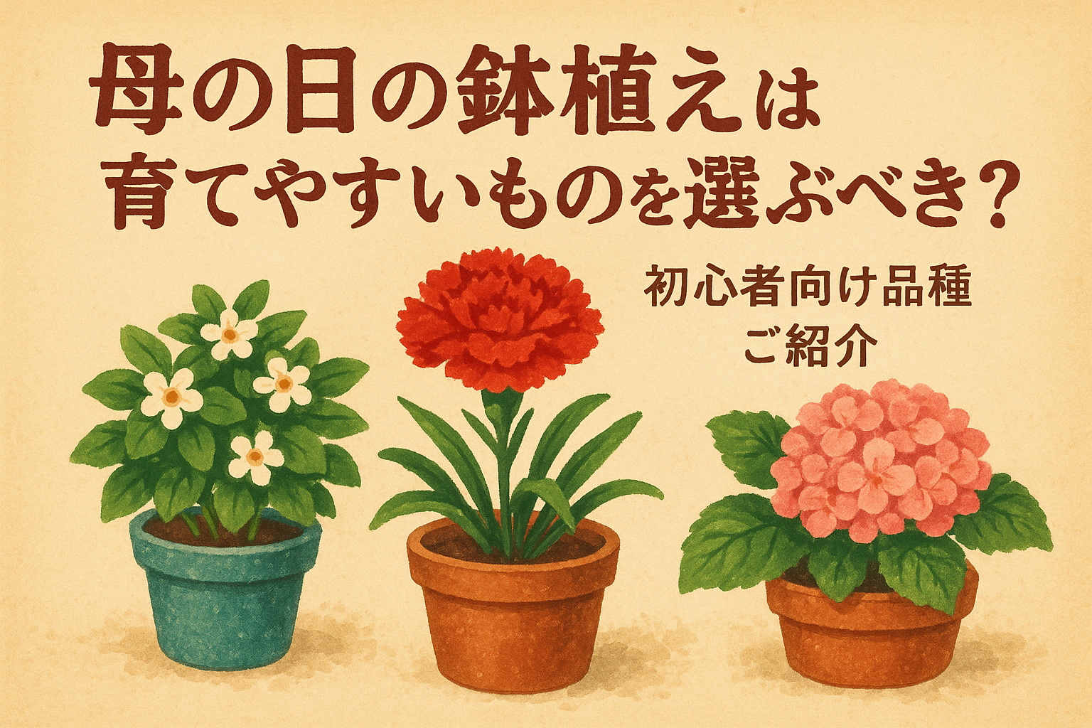母の日の鉢植えは育てやすいものを選ぶべき?初心者向け品種をご紹介