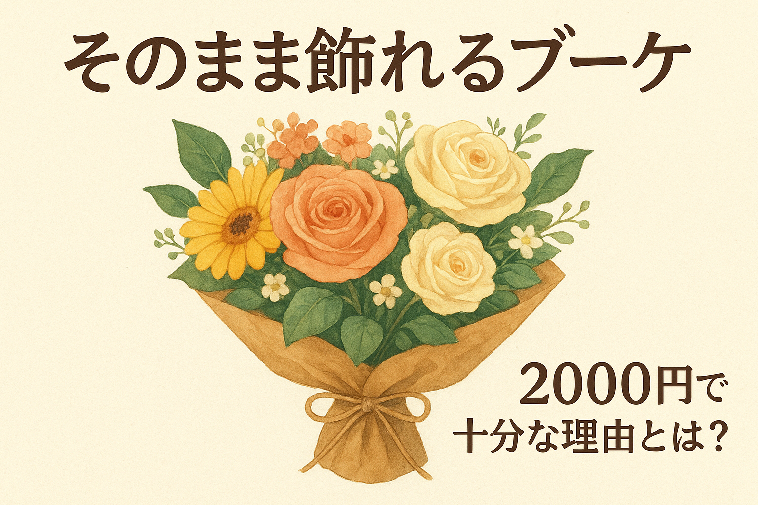 そのまま飾れるブーケ 2000円で十分な理由とは？