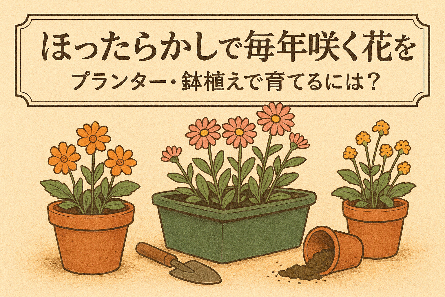 ほったらかしで毎年咲く花をプランター・鉢植えで育てるには？