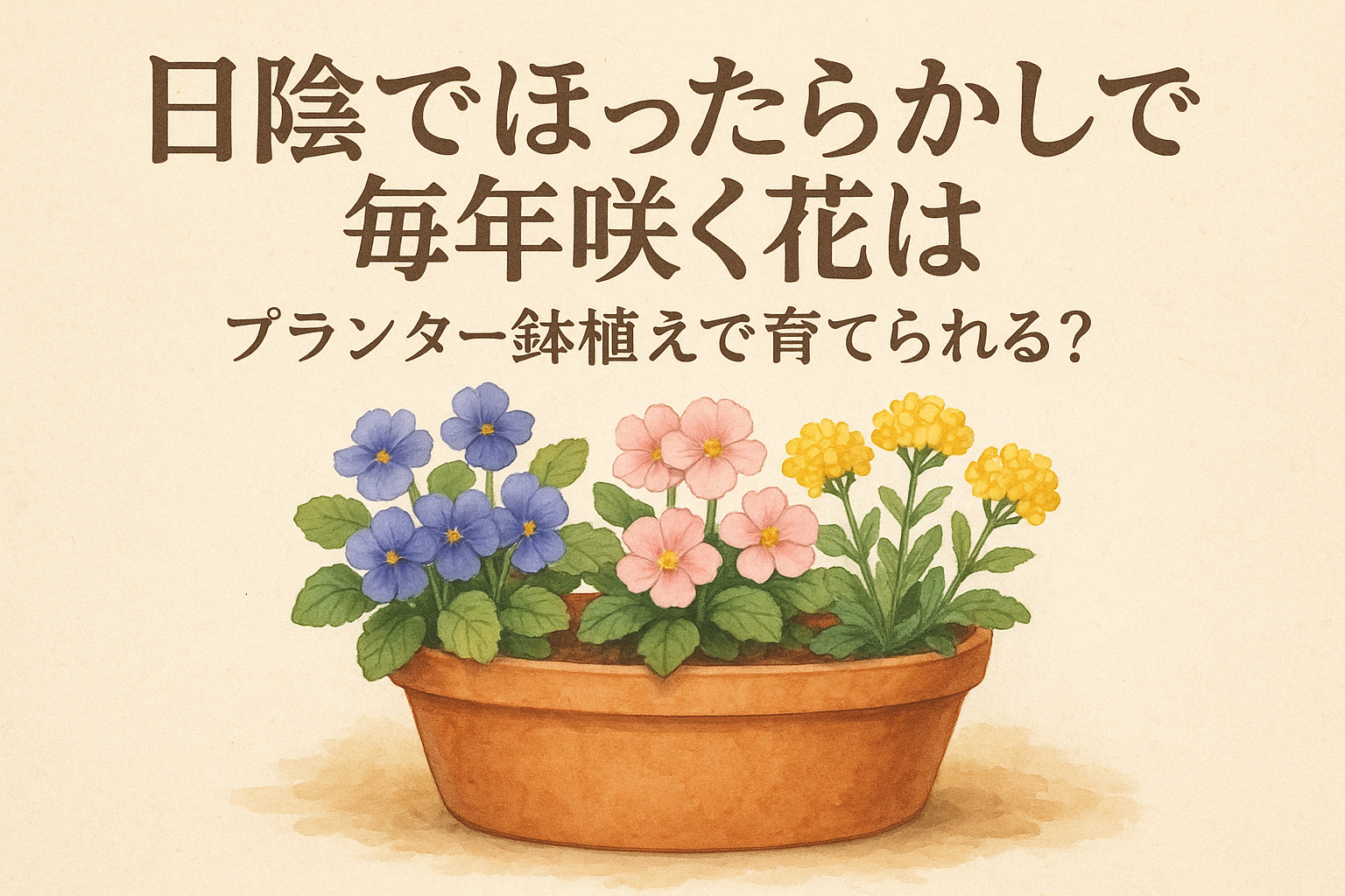 日陰でほったらかしで毎年咲く花はプランター鉢植えで育てられる?