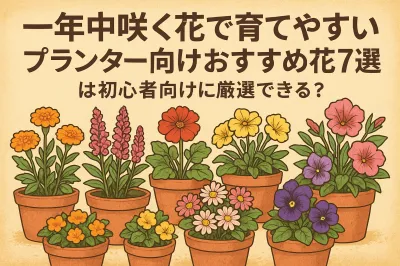 一年中咲く花で育てやすいプランター向けおすすめ花7選は初心者向けに厳選できる？
