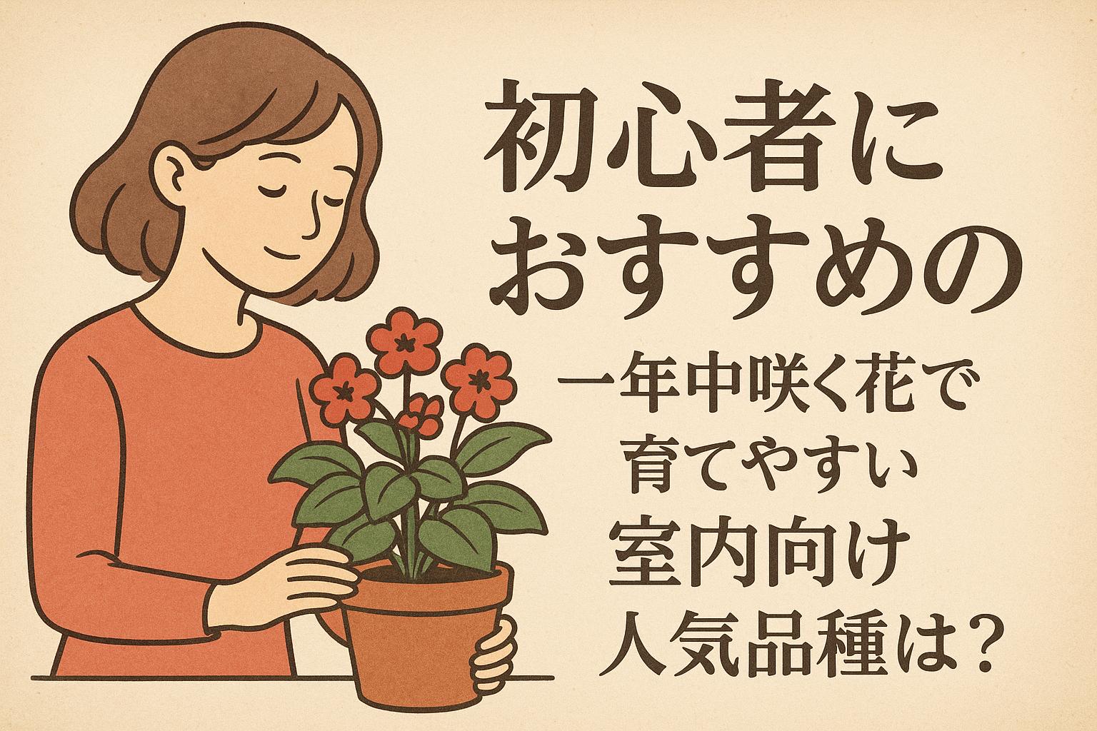 初心者におすすめの一年中咲く花で育てやすい室内向け人気品種は？
