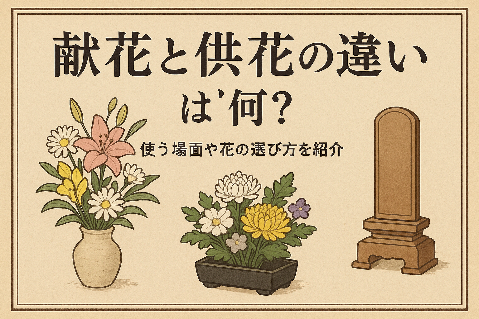 献花と供花の違いは何?使う場面や花の選び方を紹介