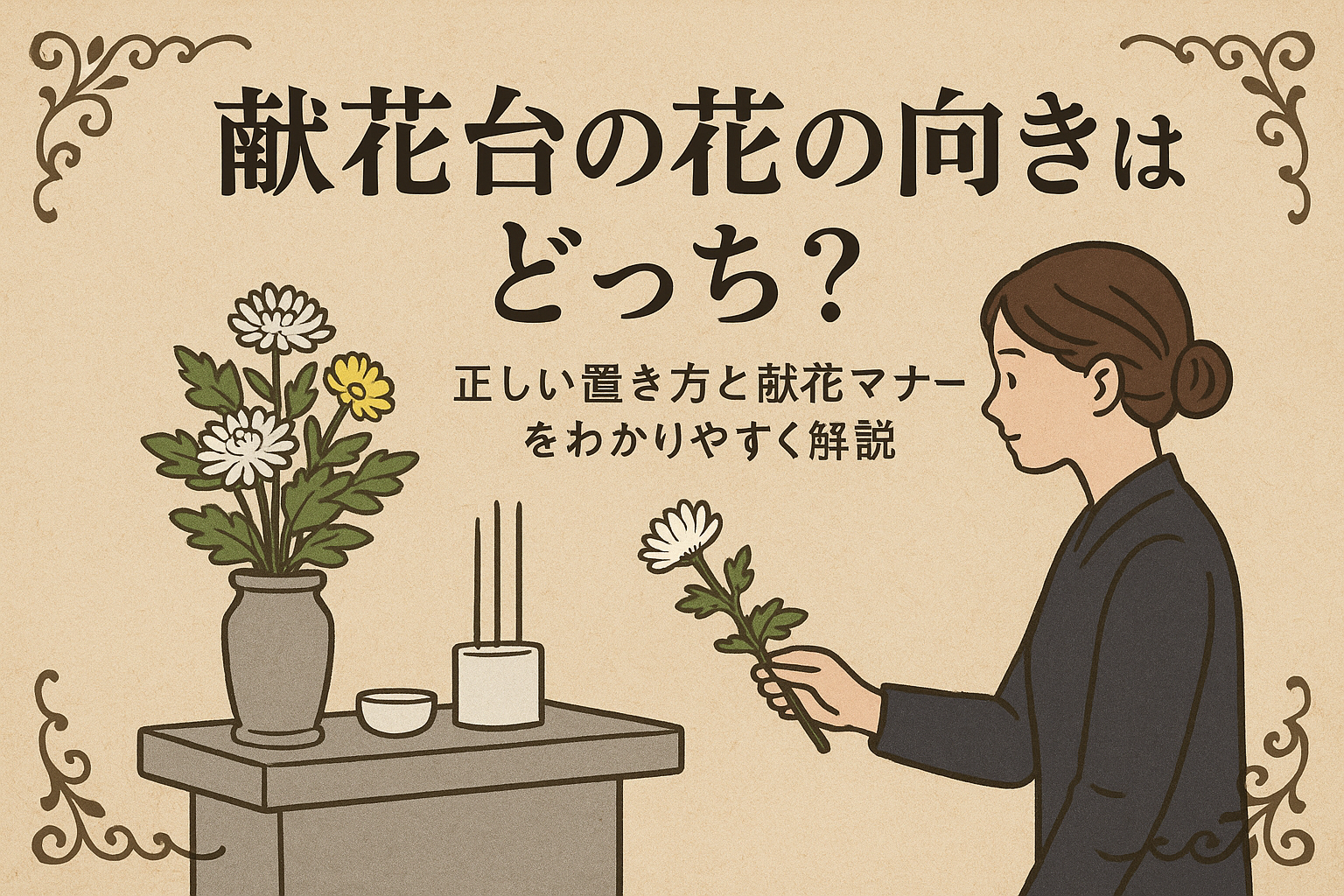 献花台の花の向きはどっち?正しい置き方と献花マナーをわかりやすく解説