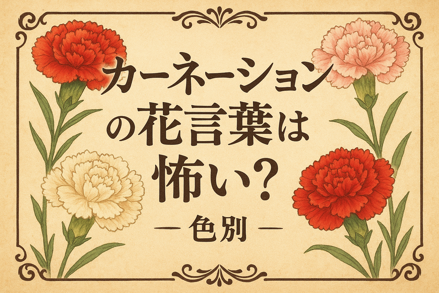 カーネーションの花言葉は怖い？色別の意味と贈るときの注意点を解説