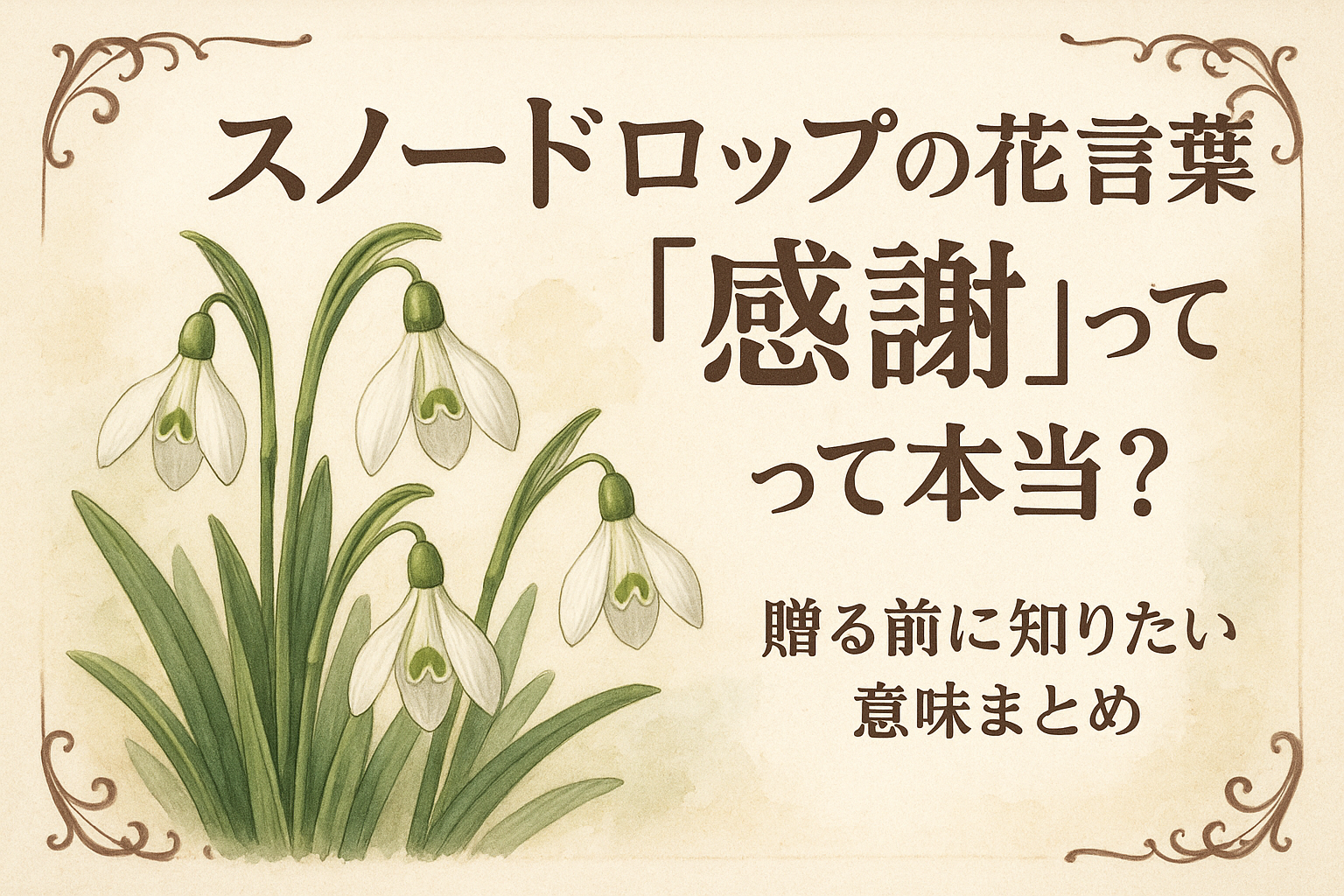 スノードロップの花言葉「感謝」って本当？贈る前に知りたい意味まとめ