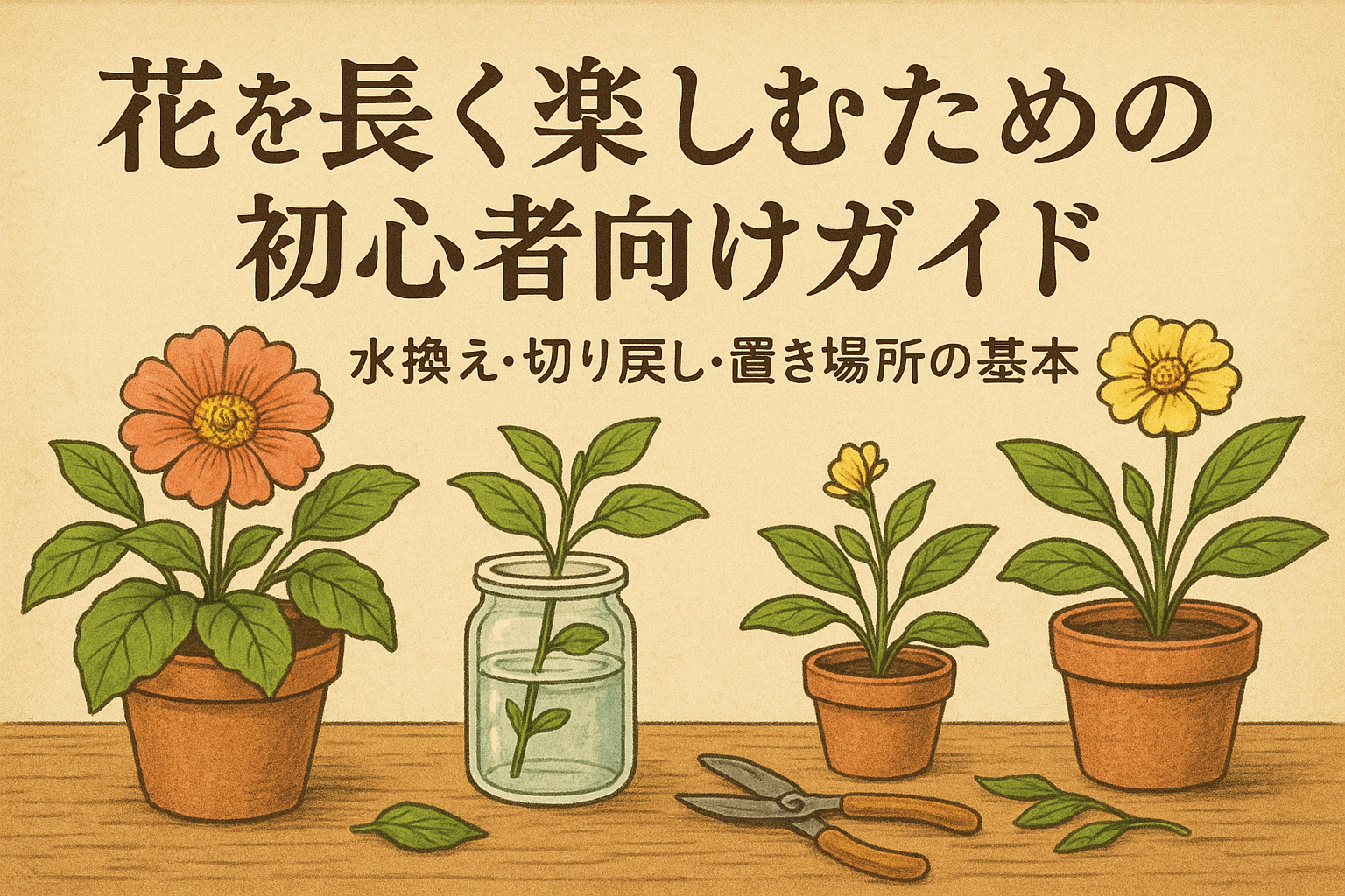 花を長く楽しむための初心者向けガイド｜水換え・切り戻し・置き場所の基本