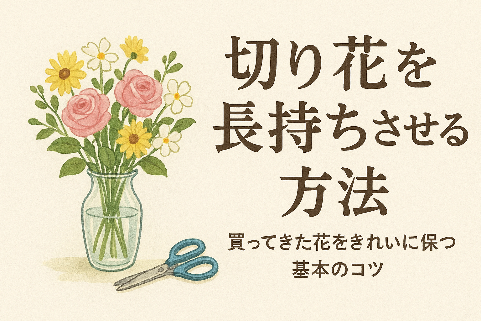 切り花を長持ちさせる方法|買ってきた花をきれいに保つ基本のコツ