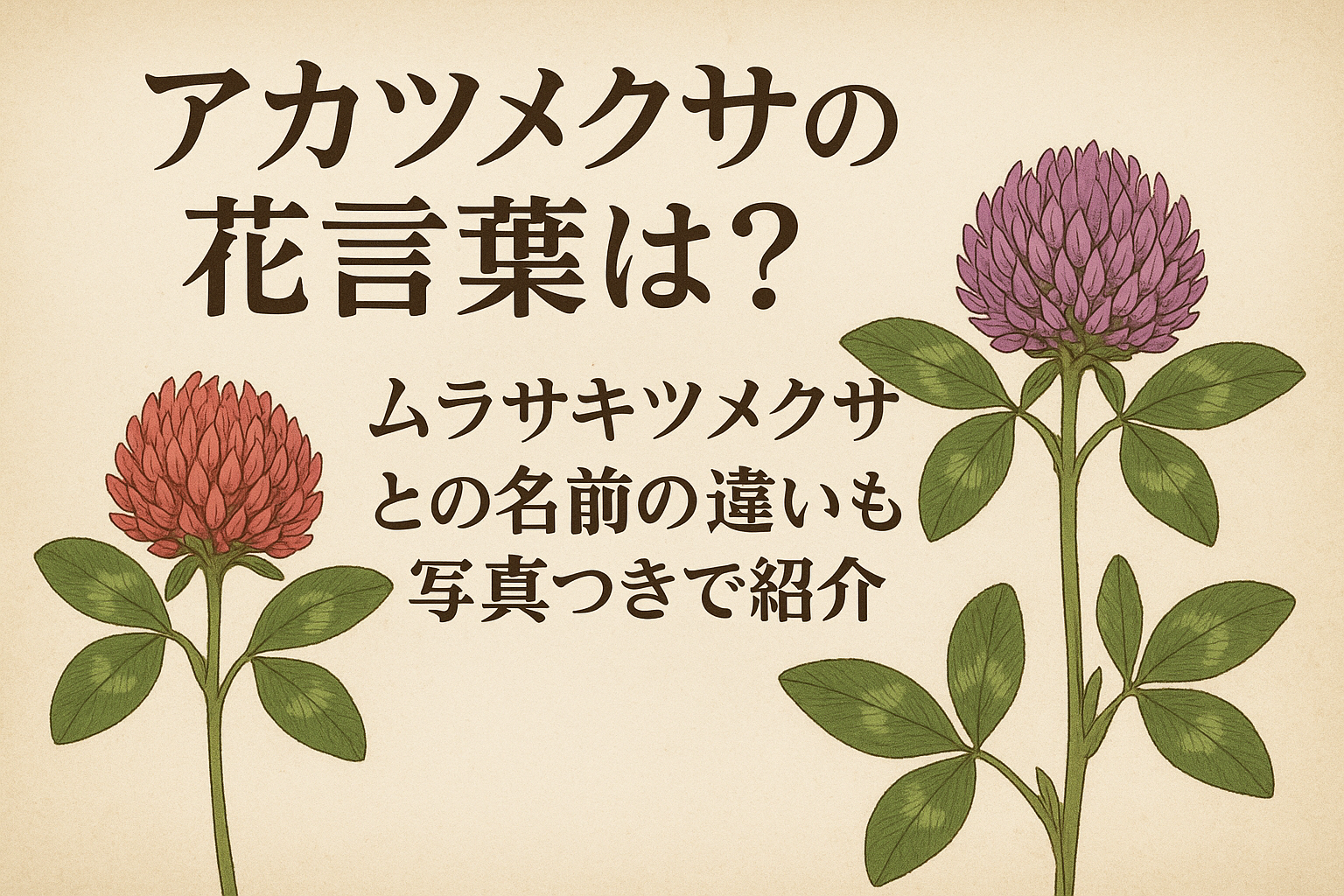 アカツメクサの花言葉は？ムラサキツメクサとの名前の違いも写真つきで紹介